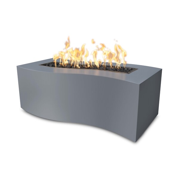 The Outdoor Plus 72 Rectangular Billow Fire Pit, Powder Coated Metal, Gray, Spark Ignition w/Flame Sense, Liquid Propane OPT-BLWPC72FSEN-GRY-LP - main